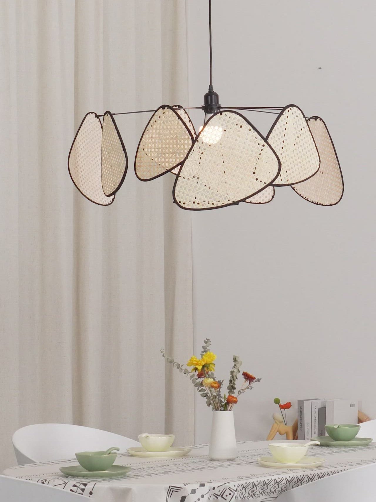 Ariinora Pendant Light Rattan Swag Industrial