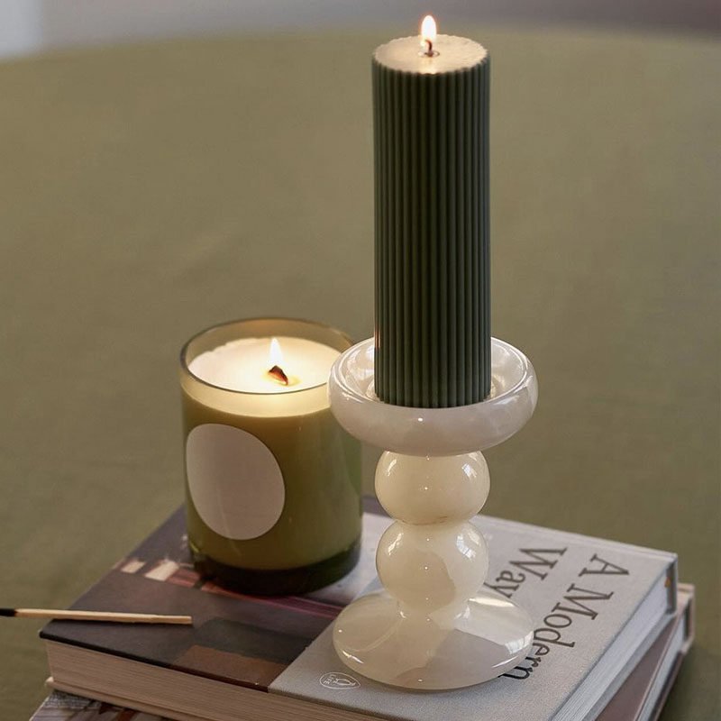Totem jade Candle Holder