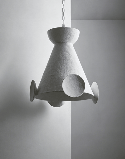Sculptural Plaster Cone Pendant Lamp