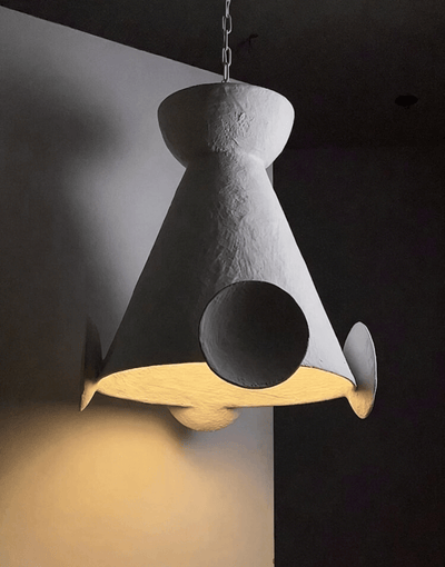 Sculptural Plaster Cone Pendant Lamp
