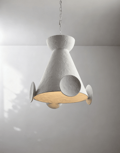 Sculptural Plaster Cone Pendant Lamp