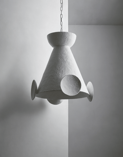 Sculptural Plaster Cone Pendant Lamp