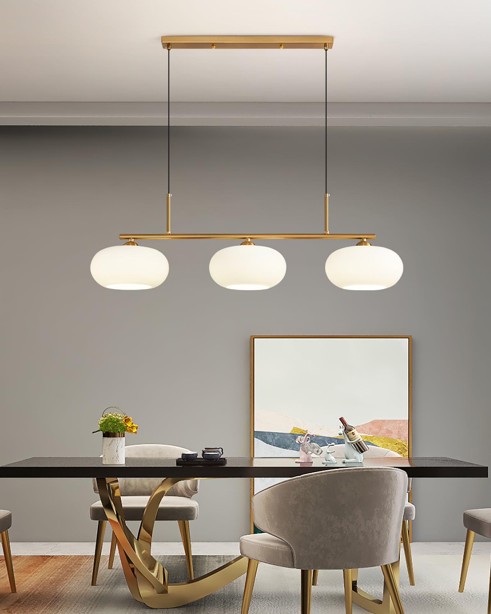 Lustra Pendant Lamp 3-Light Globe Shaped Linear - Neutral Decor