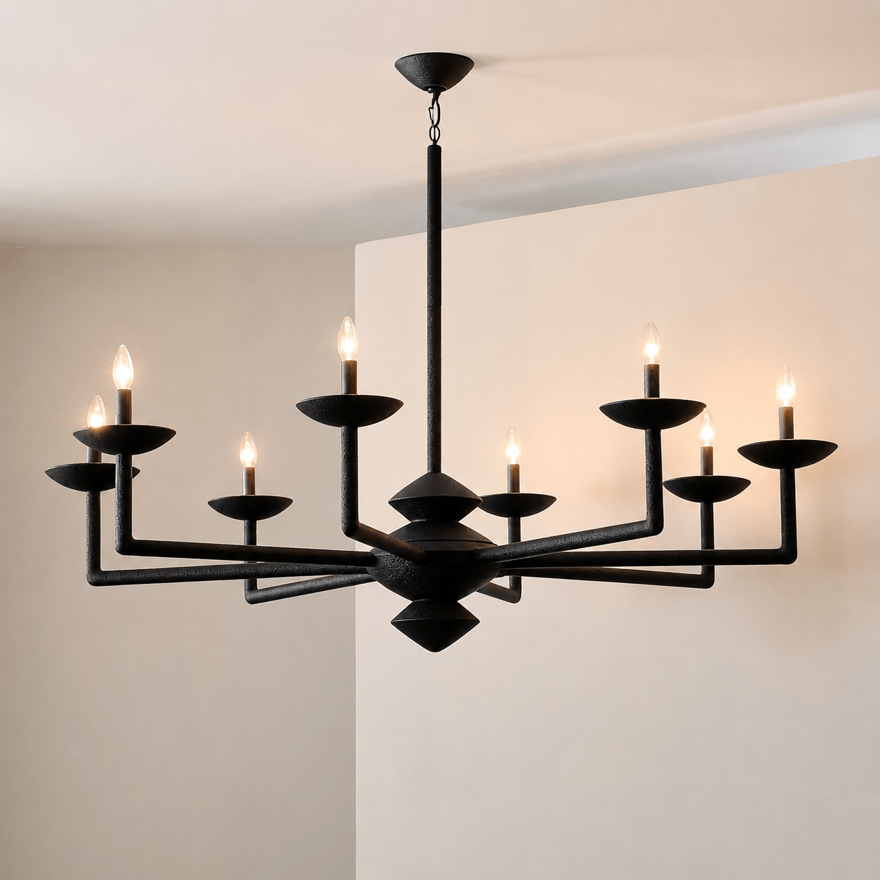 Sculptural Plaster Candelabra Chandelier