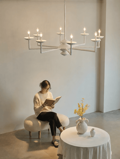 Sculptural Plaster Candelabra Chandelier