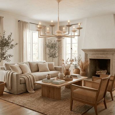 Sculptural Plaster Candelabra Chandelier