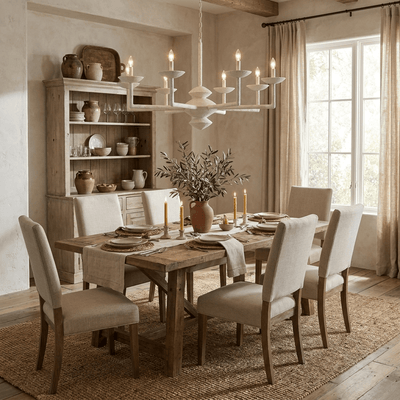Sculptural Plaster Candelabra Chandelier
