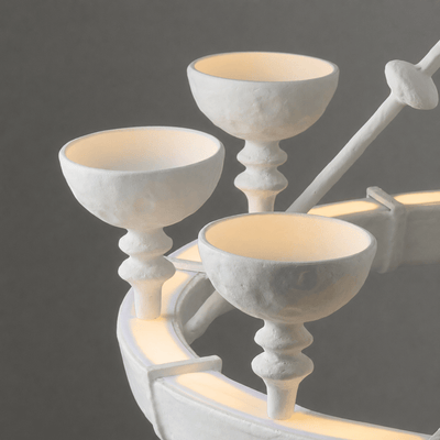 Sculptural Plaster Chalice Chandelier