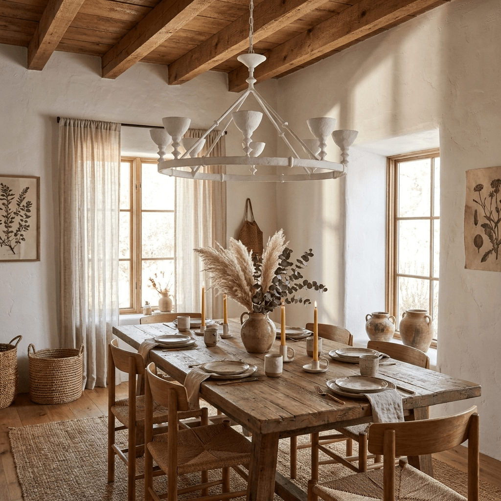 Sculptural Plaster Chalice Chandelier