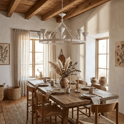 Sculptural Plaster Chalice Chandelier