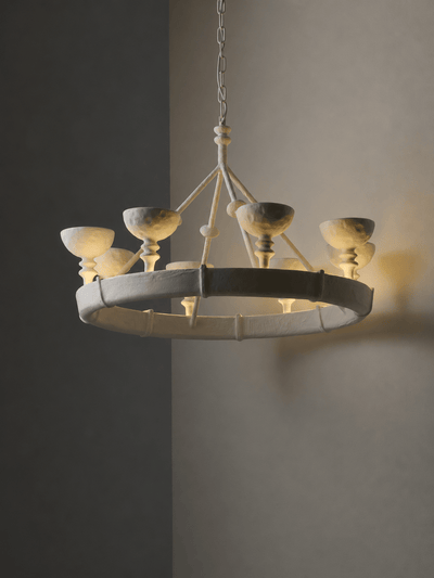 Sculptural Plaster Chalice Chandelier