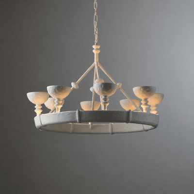 Sculptural Plaster Chalice Chandelier