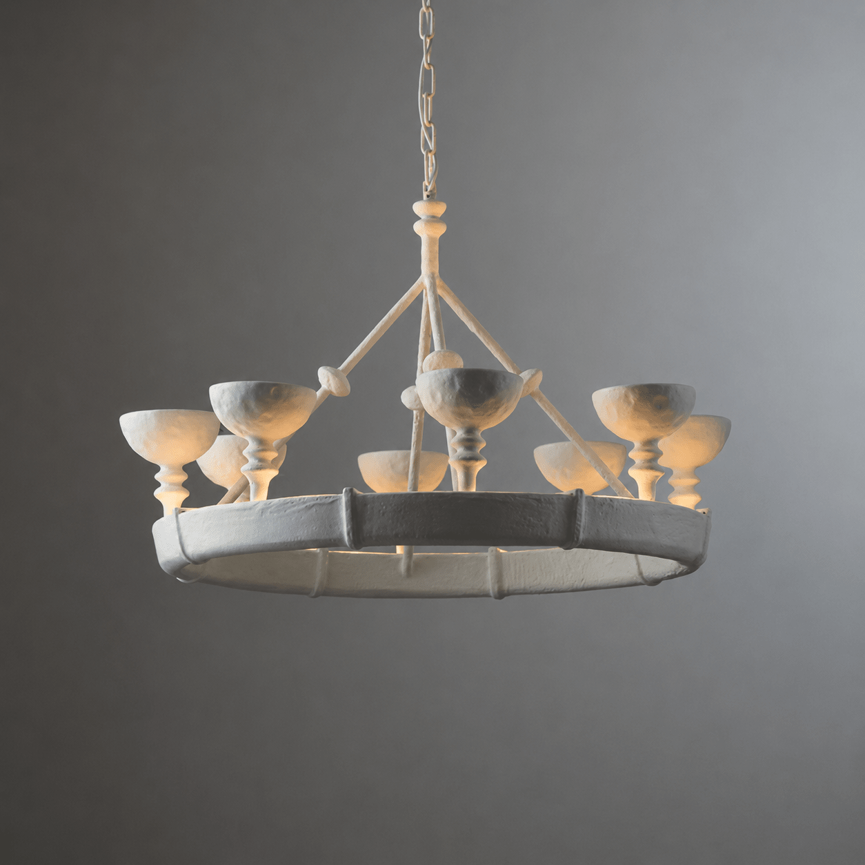 Sculptural Plaster Chalice Chandelier
