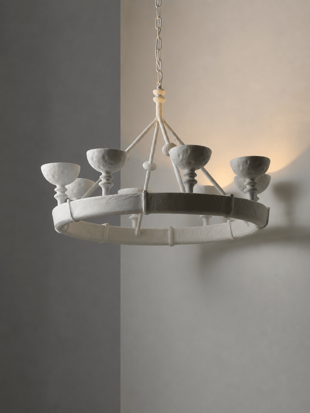 Sculptural Plaster Chalice Chandelier
