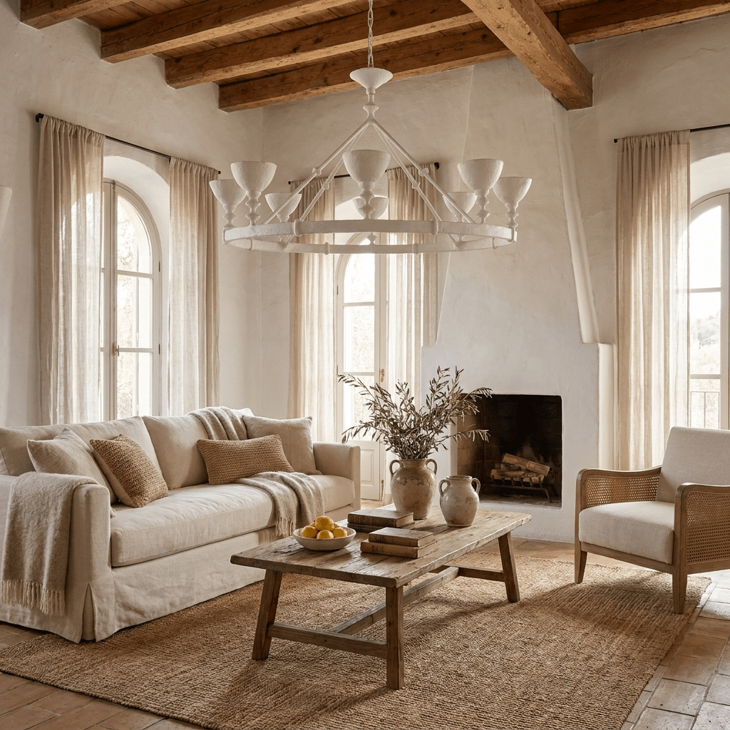 Sculptural Plaster Chalice Chandelier