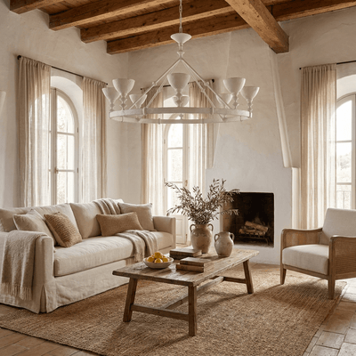 Sculptural Plaster Chalice Chandelier