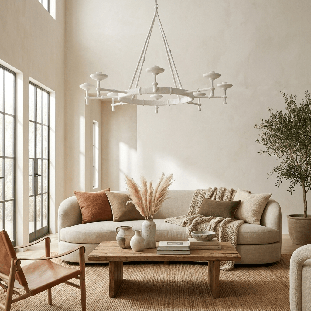 Sculptural Plaster Chalice Chandelier
