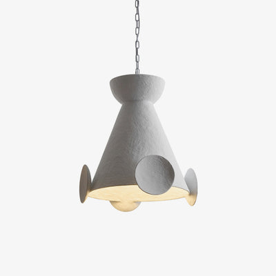 Sculptural Plaster Cone Pendant Lamp