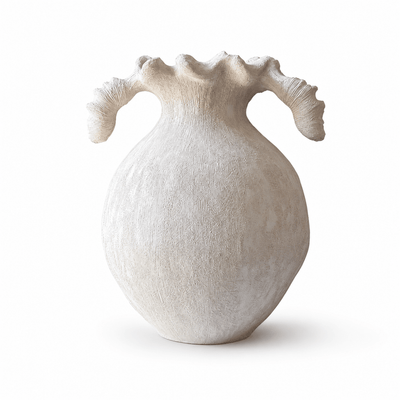 Sculptural Sand Texture Ivory Vase