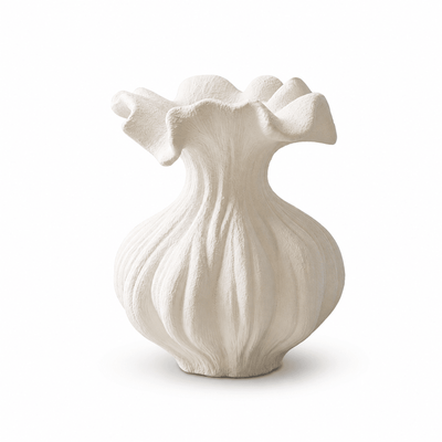 Sculptural Sand Texture Ivory Vase