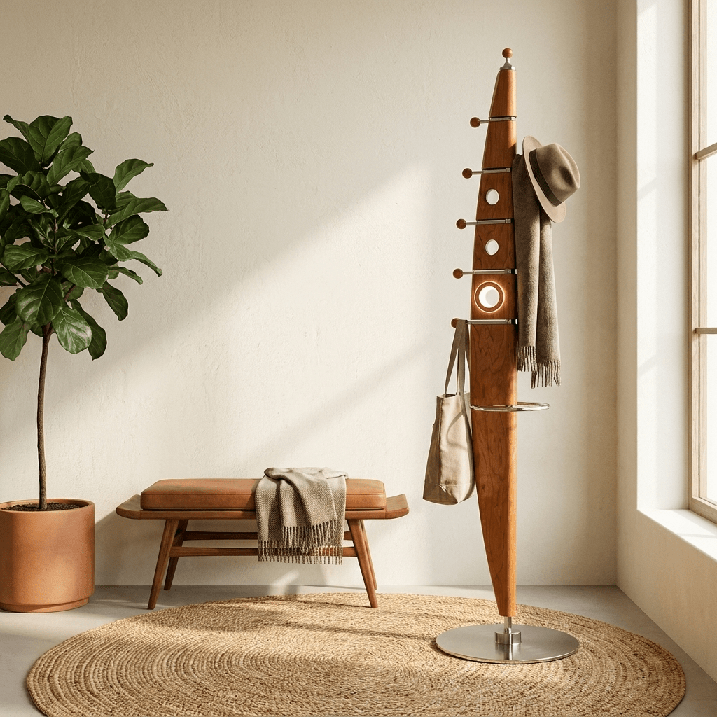 Sculptural Wood Coat Tree