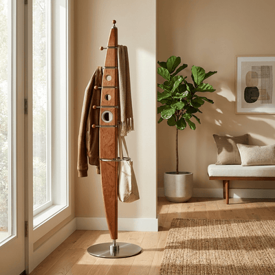 Sculptural Wood Coat Tree