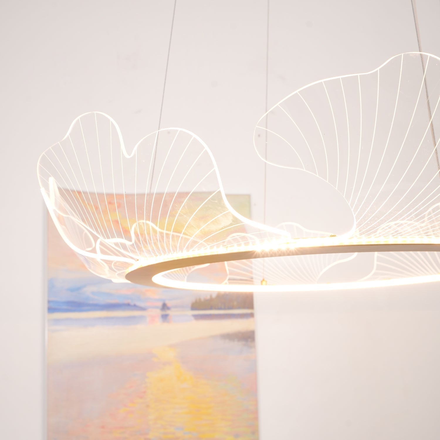 Lucisora Pendant Lamp Frosted Acrylic Floral Ring
