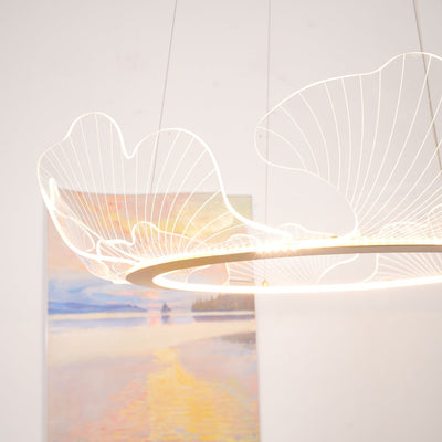 Lucisora Pendant Lamp Frosted Acrylic Floral Ring