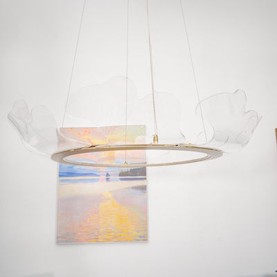 Lucisora Pendant Lamp Frosted Acrylic Floral Ring