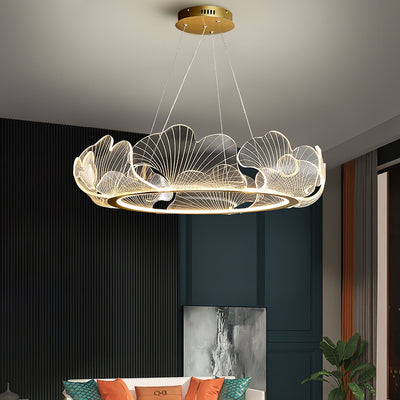 Lucisora Pendant Lamp Frosted Acrylic Floral Ring