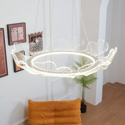 Lucisora Pendant Lamp Frosted Acrylic Floral Ring