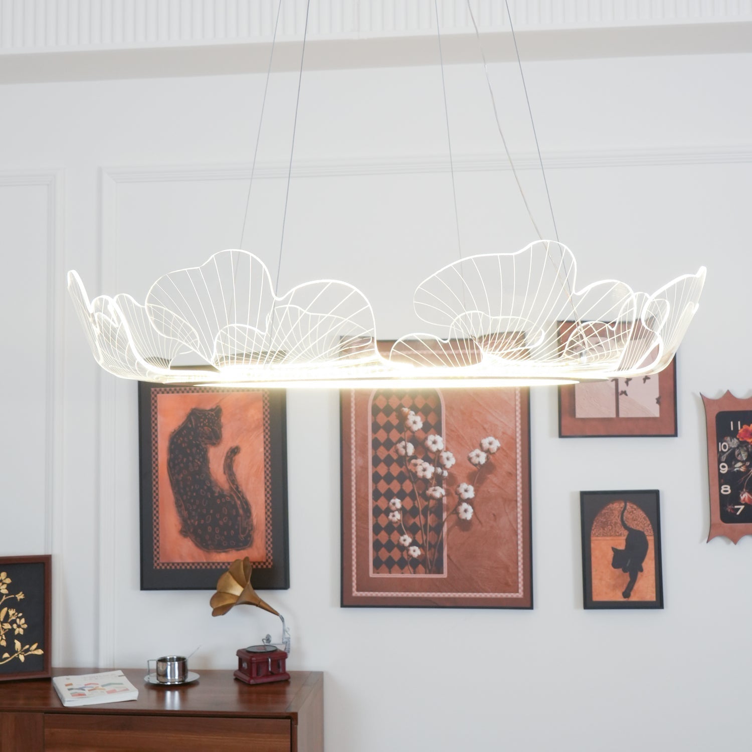 Lucisora Pendant Lamp Frosted Acrylic Floral Ring