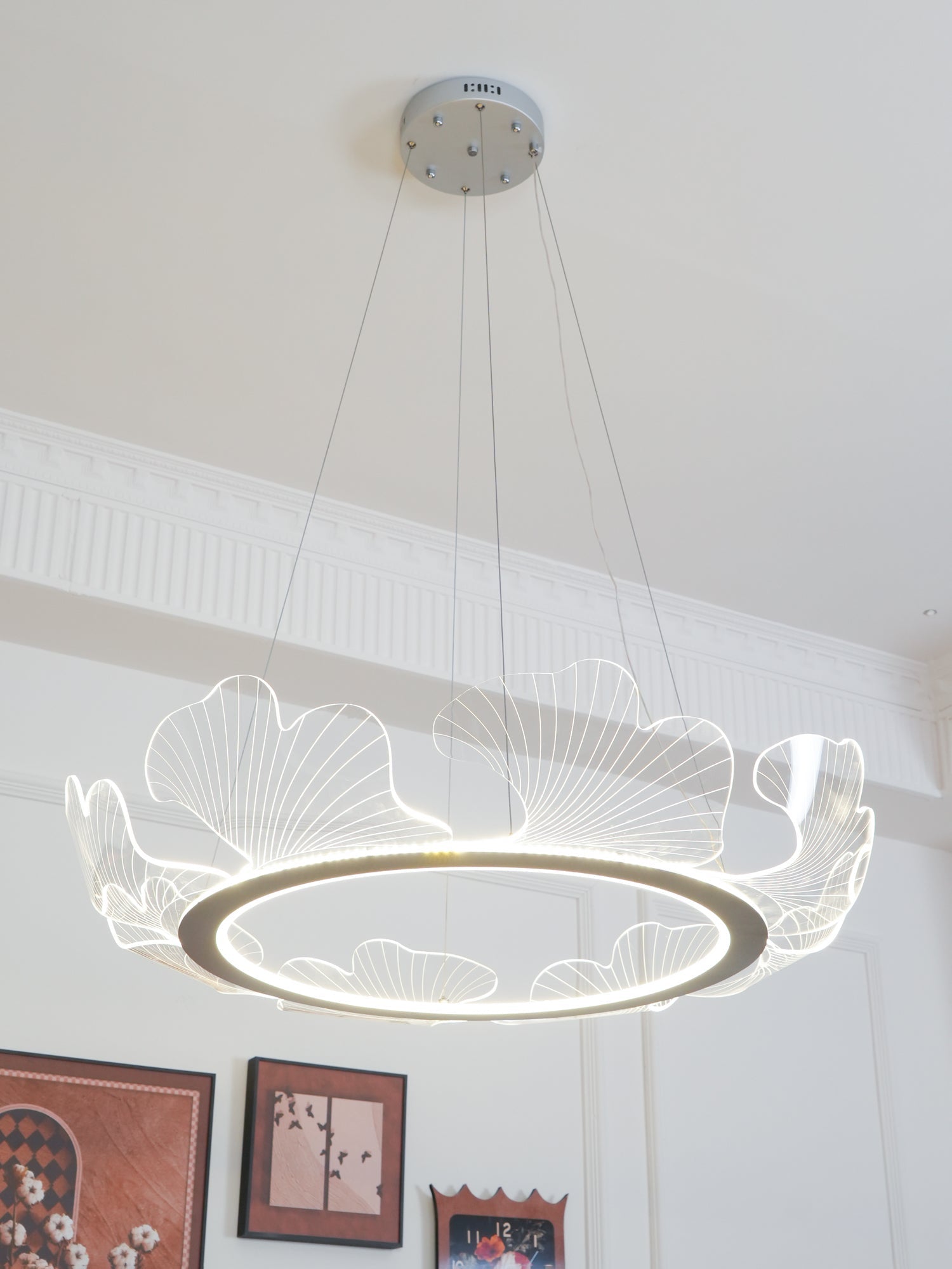 Lucisora Pendant Lamp Frosted Acrylic Floral Ring