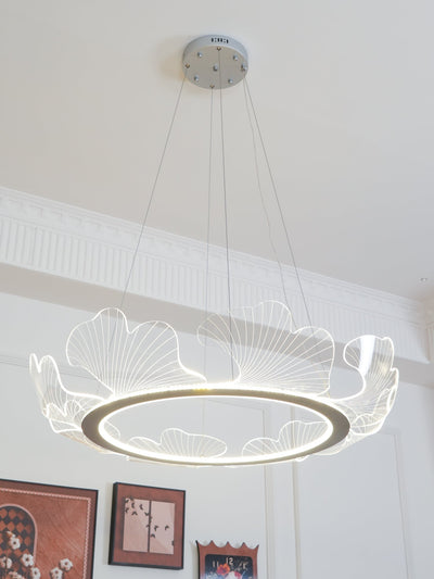 Lucisora Pendant Lamp Frosted Acrylic Floral Ring