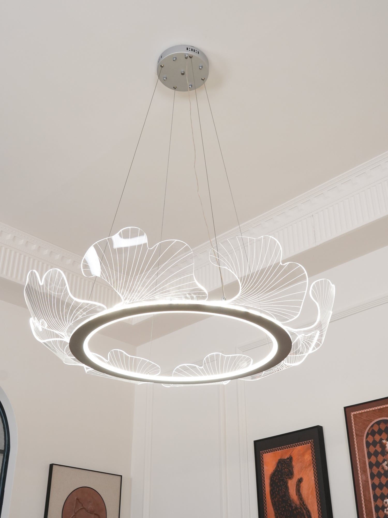 Lucisora Pendant Lamp Frosted Acrylic Floral Ring