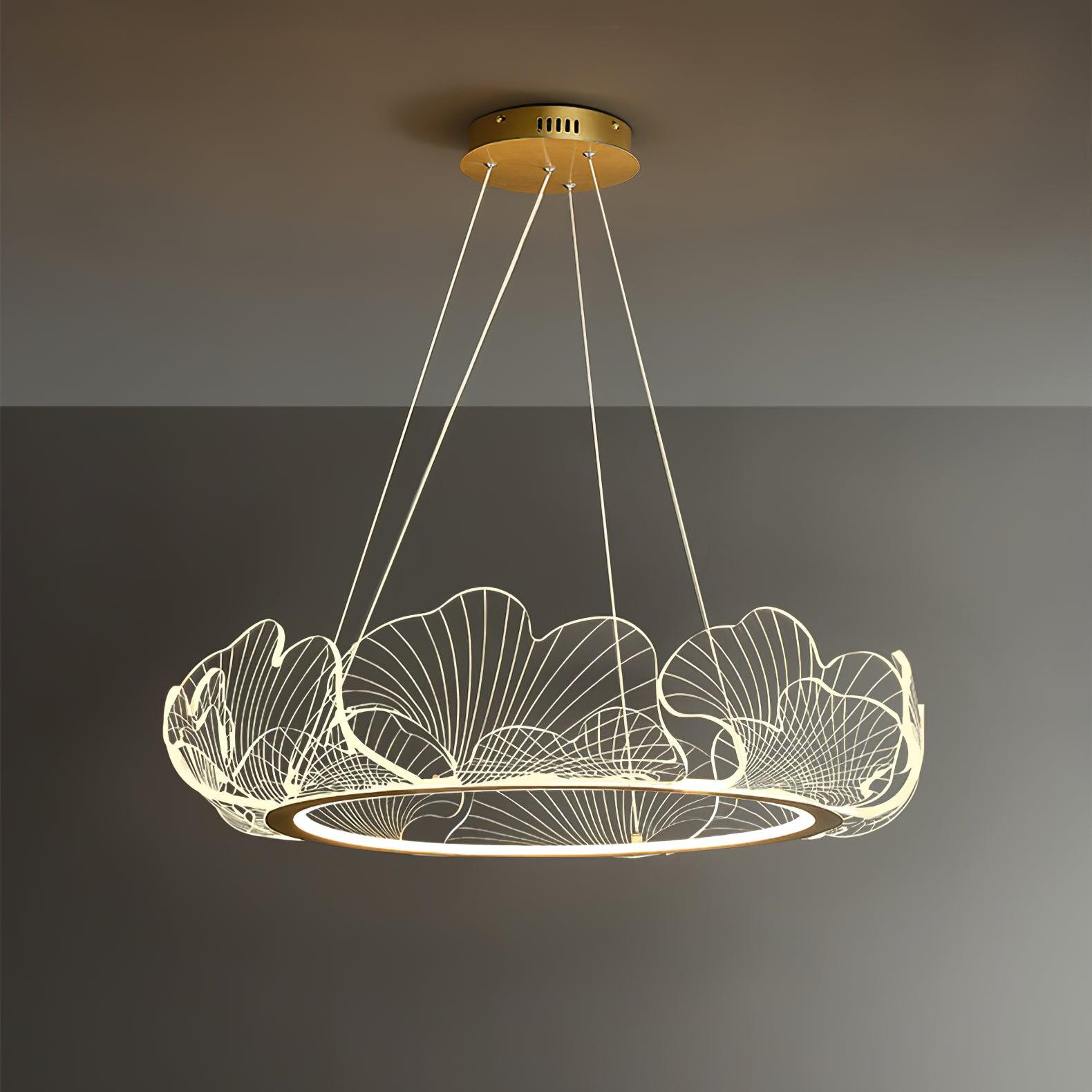 Lucisora Pendant Lamp Frosted Acrylic Floral Ring