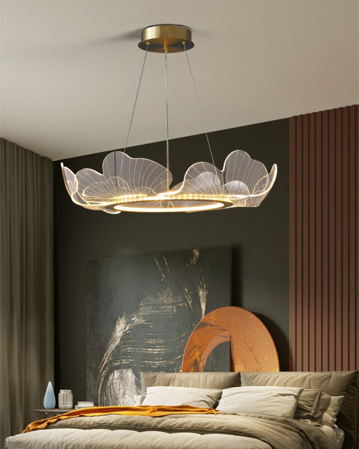 Lucisora Pendant Lamp Frosted Acrylic Floral Ring