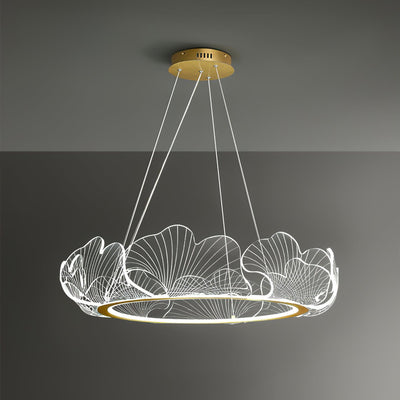 Lucisora Pendant Lamp Frosted Acrylic Floral Ring