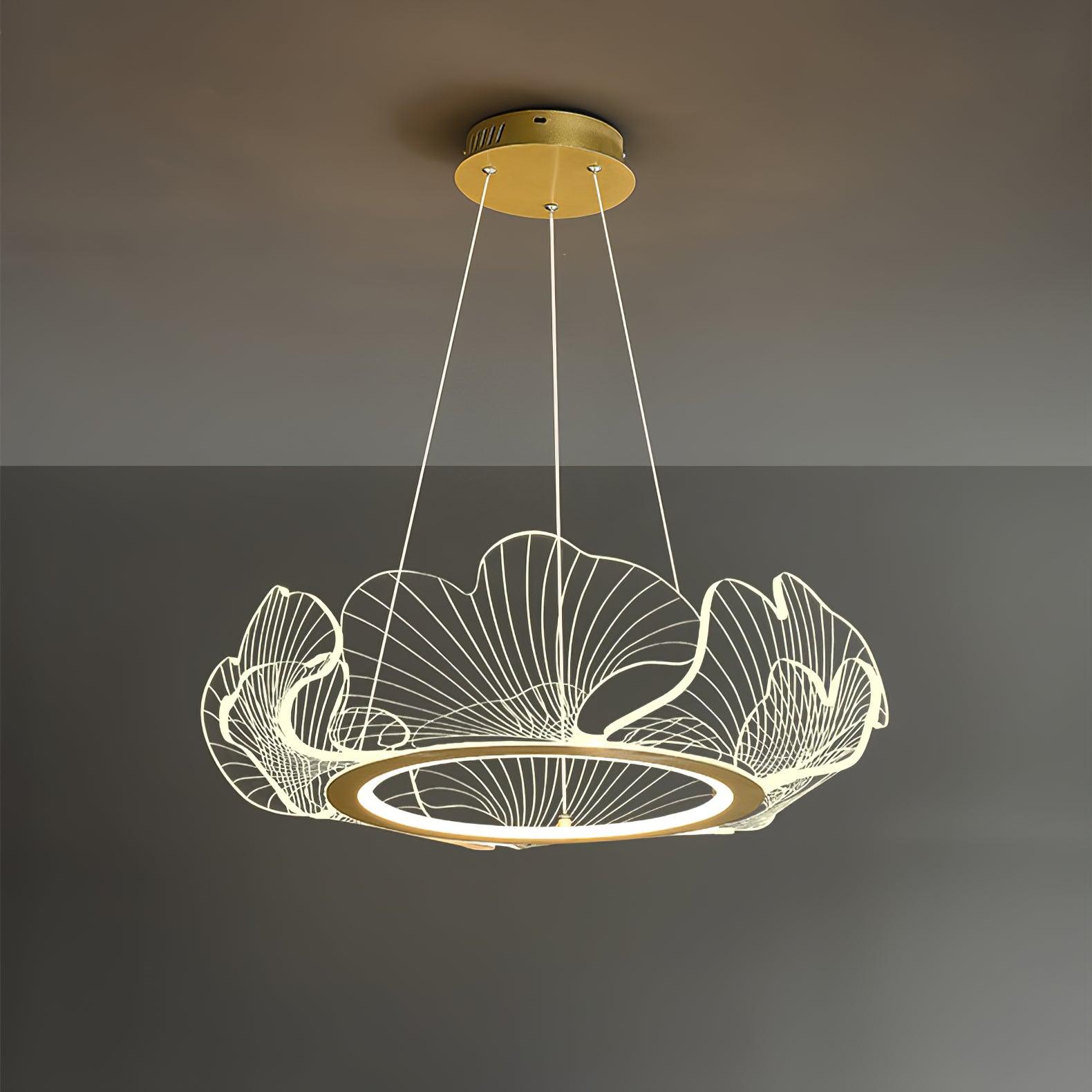 Lucisora Pendant Lamp Frosted Acrylic Floral Ring