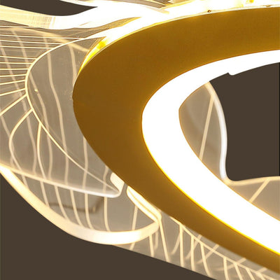 Lucisora Pendant Lamp Frosted Acrylic Floral Ring