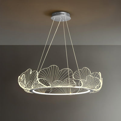 Lucisora Pendant Lamp Frosted Acrylic Floral Ring