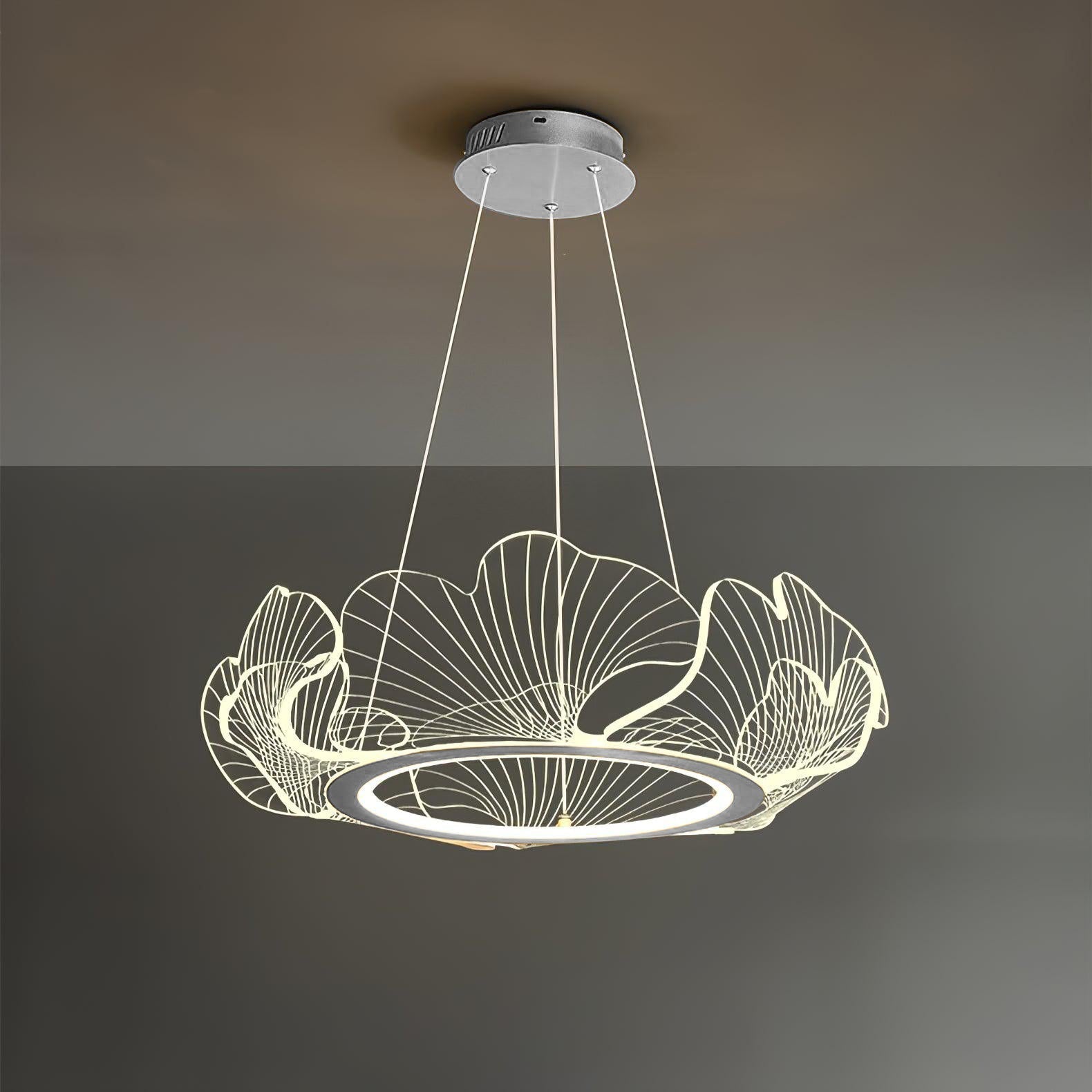 Lucisora Pendant Lamp Frosted Acrylic Floral Ring