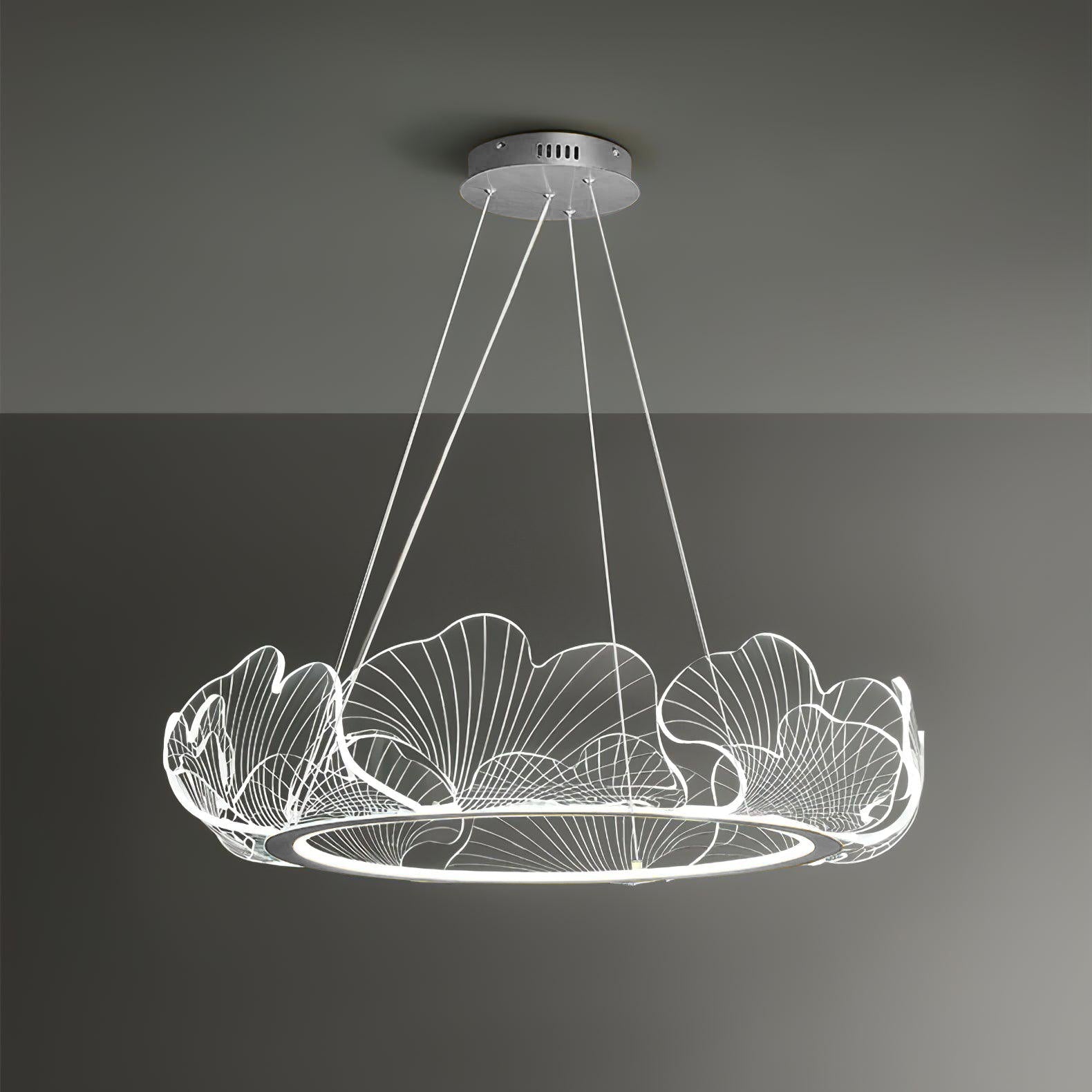 Lucisora Pendant Lamp Frosted Acrylic Floral Ring
