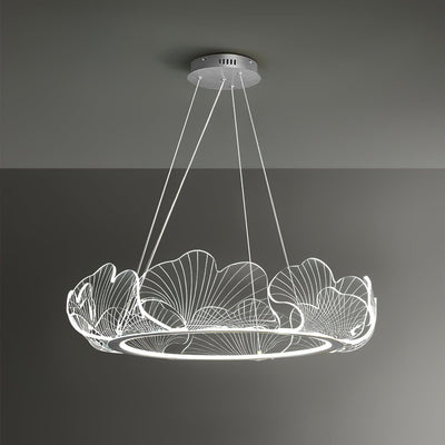 Lucisora Pendant Lamp Frosted Acrylic Floral Ring