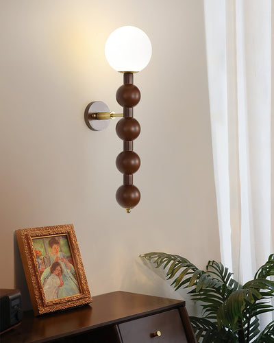 Wall Lamp Gourd in Wood and Glass Modern Style - Neutral Decor