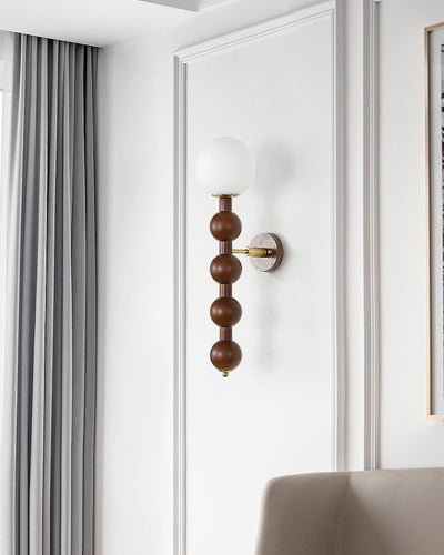 Wall Lamp Gourd in Wood and Glass Modern Style - Neutral Decor