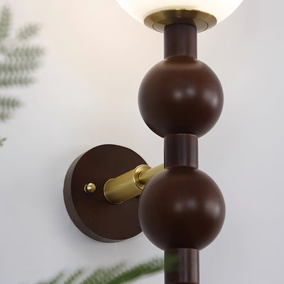 Wall Lamp Gourd in Wood and Glass Modern Style - Neutral Decor