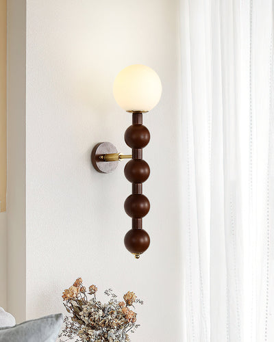 Wall Lamp Gourd in Wood and Glass Modern Style - Neutral Decor