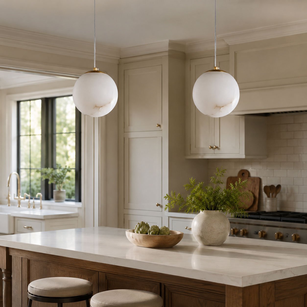 Norik Minimalist Alabaster Pendant Light
