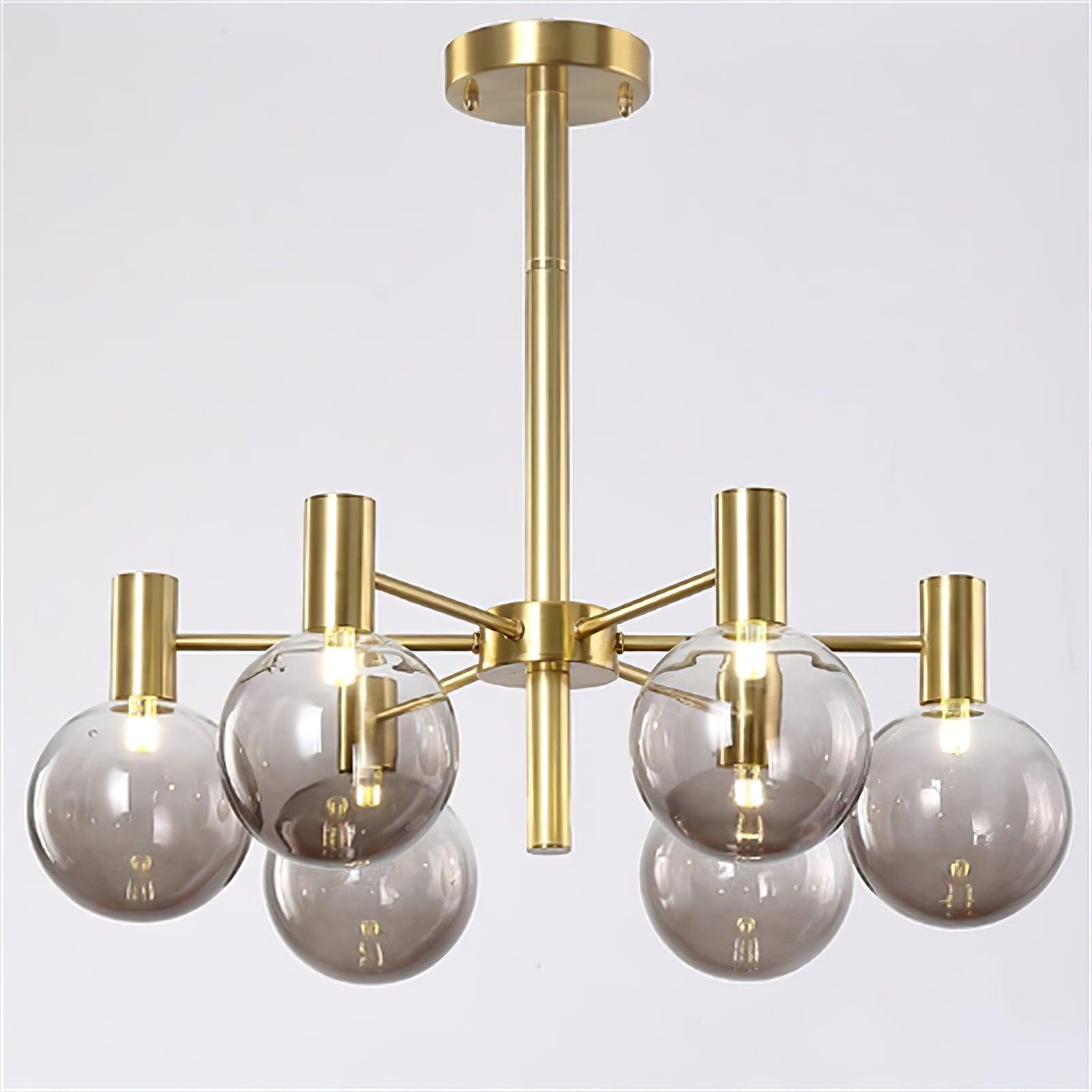Veloiel Chandelier Globe Glass Gold Frame Modern
